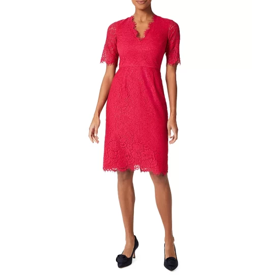 Buy 𧨠HOBBS LONDON Anastasia Lace π Dress Fuchsia Pink π