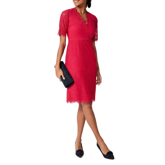 Buy 𧨠HOBBS LONDON Anastasia Lace π Dress Fuchsia Pink π - Image 2