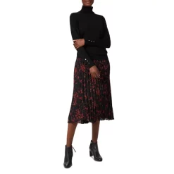 Wholesale 🛒 HOBBS LONDON Losie Printed Pleated Midi 👗 Skirt Black Multi 🧨