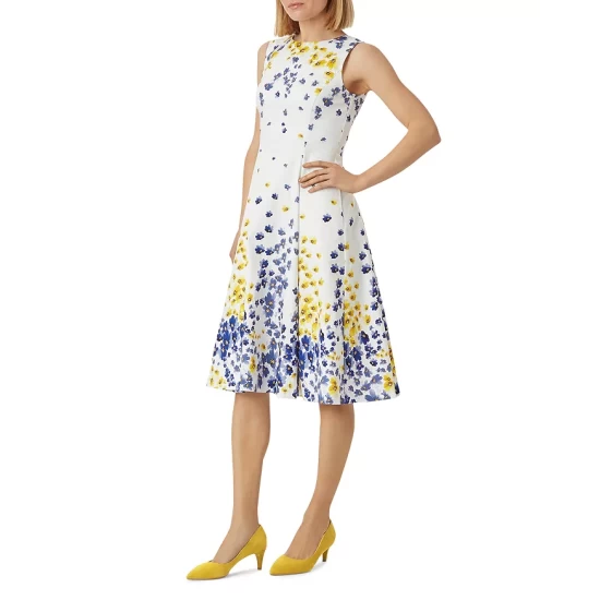Best Pirce β€οΈ HOBBS LONDON Cleo Full-Skirt π Dress Ivory Multi π - Image 2
