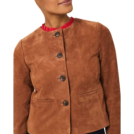 Wholesale π HOBBS LONDON Mariette Suede Jacket Toffee π - Image 3