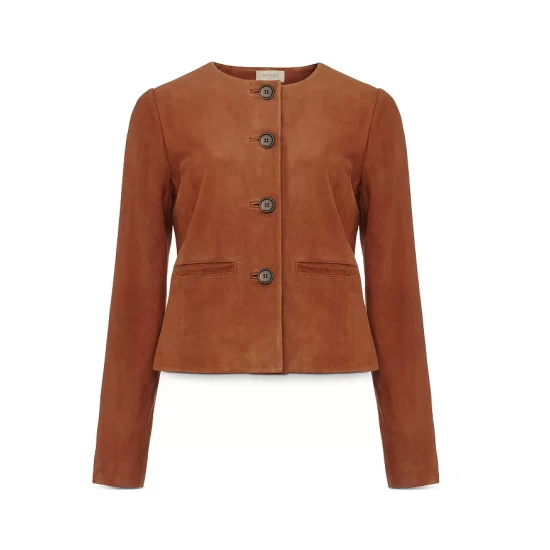 Wholesale π HOBBS LONDON Mariette Suede Jacket Toffee π - Image 4