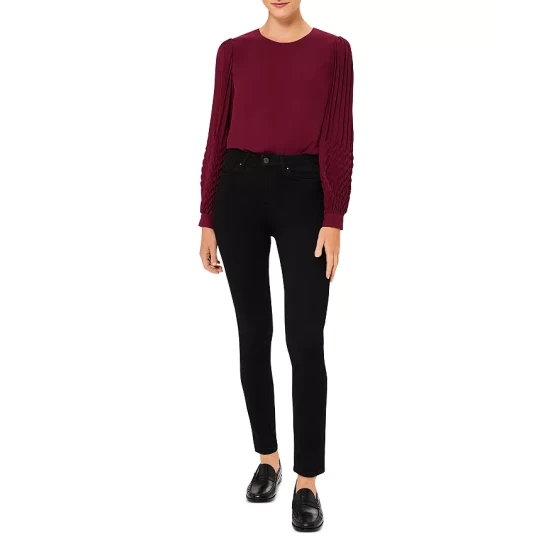 Best reviews of 𧨠HOBBS LONDON Katia Pleated Sleeve Top Dark Raspberry π