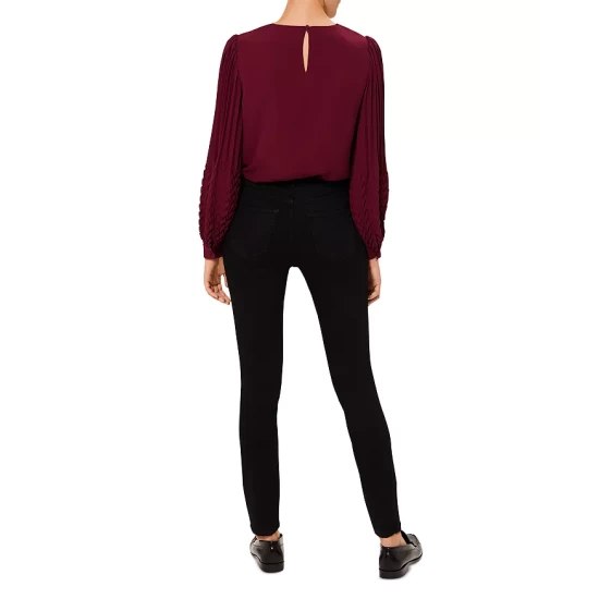 Best reviews of 𧨠HOBBS LONDON Katia Pleated Sleeve Top Dark Raspberry π - Image 3