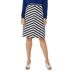 New π― HOBBS LONDON Talisa Striped A Line π Skirt Navy/white π