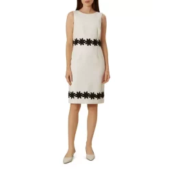 Best Sale π HOBBS LONDON Louise Crochet Trim Sheath π Dress Ivory π