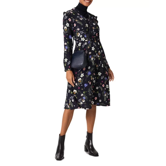 Outlet π HOBBS LONDON Florentine Floral Print π Shirt π Dress Navy Multi π - Image 2