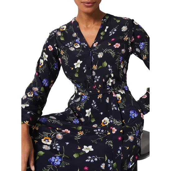 Outlet π HOBBS LONDON Florentine Floral Print π Shirt π Dress Navy Multi π - Image 4