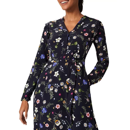 Outlet π HOBBS LONDON Florentine Floral Print π Shirt π Dress Navy Multi π - Image 5