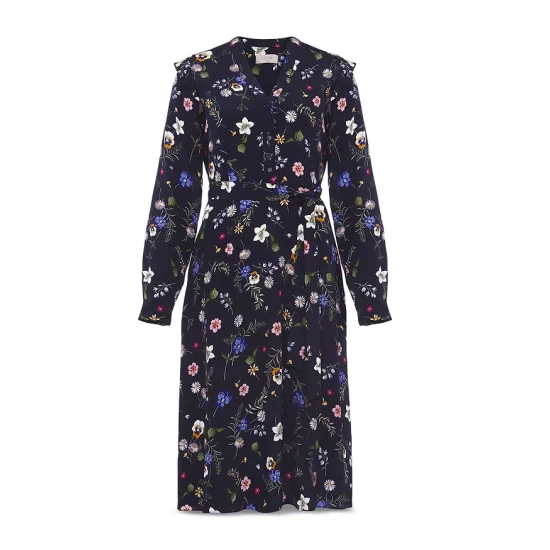 Outlet π HOBBS LONDON Florentine Floral Print π Shirt π Dress Navy Multi π - Image 8