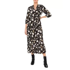 Deals ✔️ HOBBS LONDON Magda Printed Belted 👗 Dress Black Multi 🔥