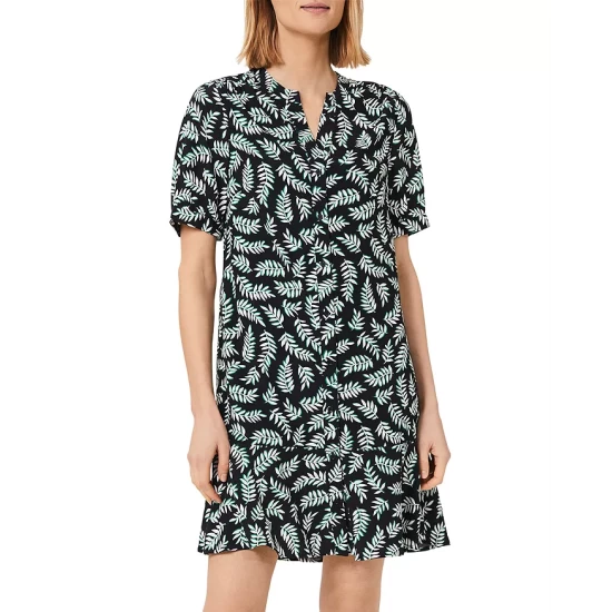Flash Sale βοΈ HOBBS LONDON Tabitha Palm Print Mini π Dress Navy Green β