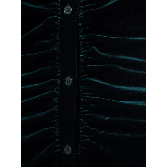 Budget π HOBBS LONDON Hatty Velvet Button Front π Dress Dark Green π - Image 6