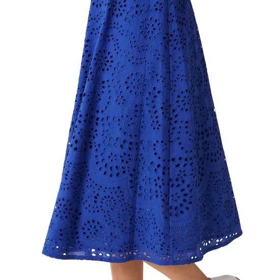 Best Sale 🤩 HOBBS LONDON Rhea Broderie 👗 Dress Cobalt Blue ✨ - Image 4