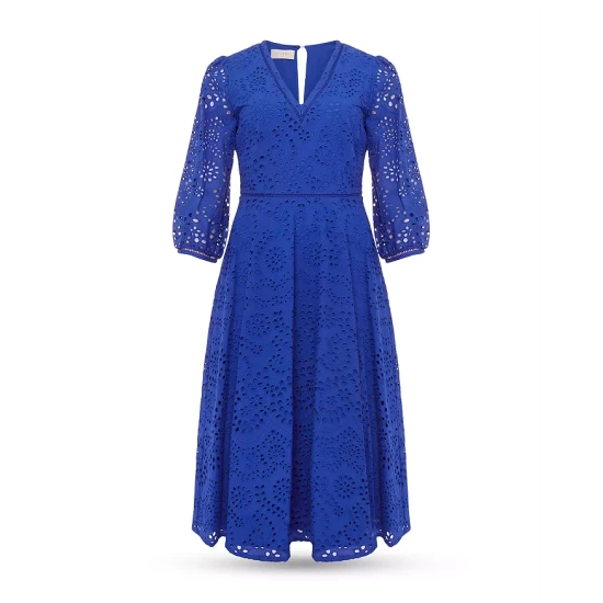 Best Sale 🤩 HOBBS LONDON Rhea Broderie 👗 Dress Cobalt Blue ✨ - Image 6