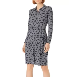 Discount 😉 HOBBS LONDON Sandrine Classic 👕 Shirt 👗 Dress Navy Ivory 🥰