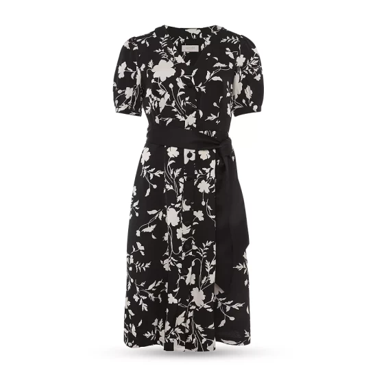 Budget π HOBBS LONDON Indah Printed π Shirt π Dress Black Cream π - Image 3