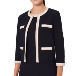 Outlet 🎉 HOBBS LONDON Ebony Collarless Jacket Navy/camel 🔥