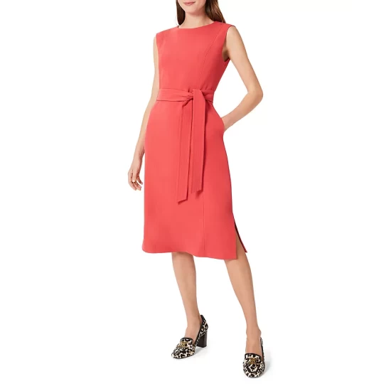 Cheap π₯° HOBBS LONDON Fenella Belted π Dress Dark Coral β¨