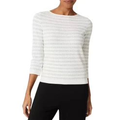 Best Sale 😉 HOBBS LONDON Robin Boat Neck Sweater Ivory Green 👏