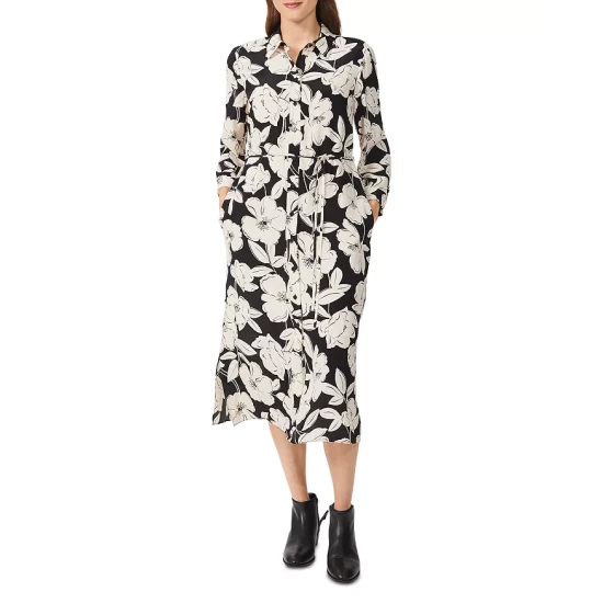 Best Pirce π HOBBS LONDON Chiara Floral Print Midi π Dress Cream Black π―