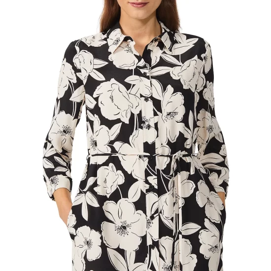 Best Pirce π HOBBS LONDON Chiara Floral Print Midi π Dress Cream Black π― - Image 2