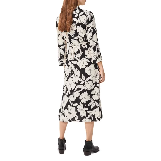 Best Pirce π HOBBS LONDON Chiara Floral Print Midi π Dress Cream Black π― - Image 3