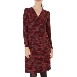 Wholesale π HOBBS LONDON Odyssey Zebra Print π Dress Burgundy/black π