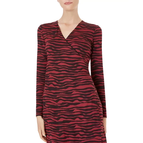 Wholesale π HOBBS LONDON Odyssey Zebra Print π Dress Burgundy/black π - Image 4