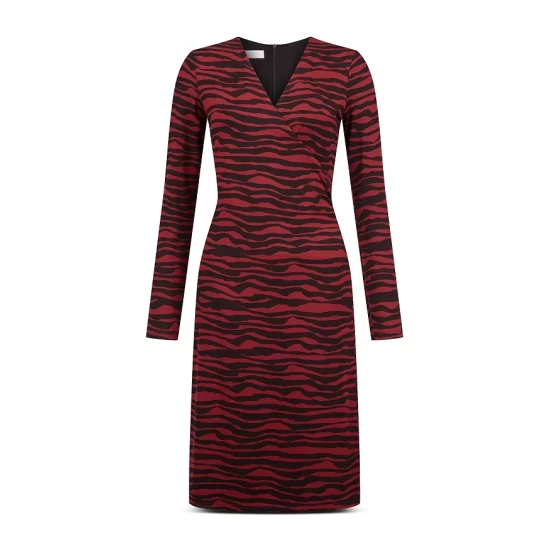 Wholesale π HOBBS LONDON Odyssey Zebra Print π Dress Burgundy/black π - Image 5
