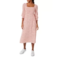 Deals 😉 HOBBS LONDON Juliet Printed Smocked 👗 Dress Ivory Multi 😍