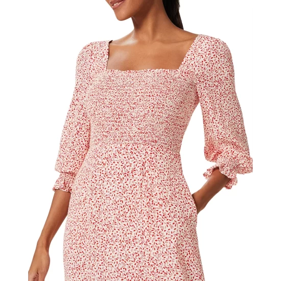 Deals π HOBBS LONDON Juliet Printed Smocked π Dress Ivory Multi π - Image 4