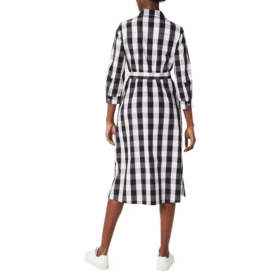 Cheapest β HOBBS LONDON Ilona Gingham Midi π Dress Black White π - Image 2