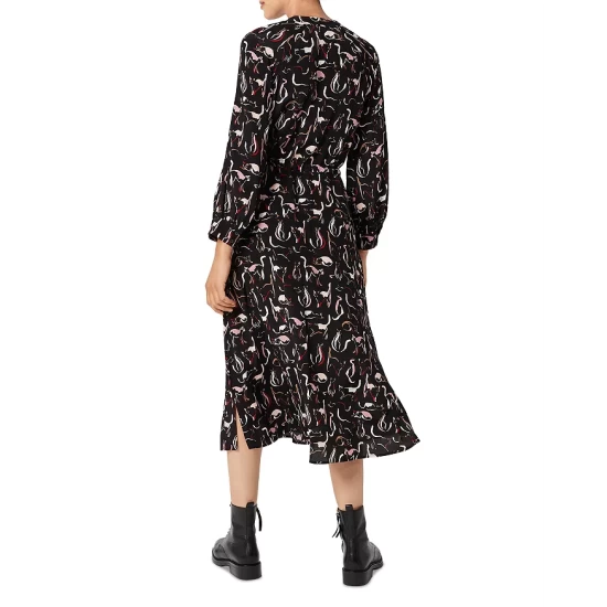 Promo π HOBBS LONDON Teagan Printed Midi π Dress Black Multi π - Image 2