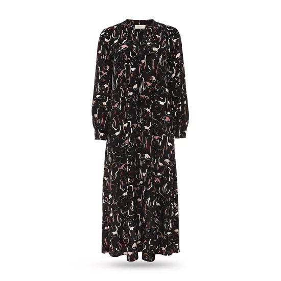 Promo π HOBBS LONDON Teagan Printed Midi π Dress Black Multi π - Image 6