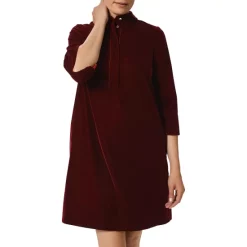 Coupon 🎁 HOBBS LONDON Marciella Velvet 👗 Dress Wine Red 😀