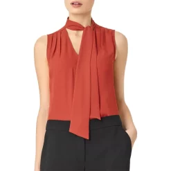 Best reviews of 🔥 HOBBS LONDON Coralyn Tie-Neck Top Rust 🔥