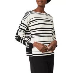 Outlet 🔥 HOBBS LONDON Brigitte Striped Sweater Ivory Black 😍
