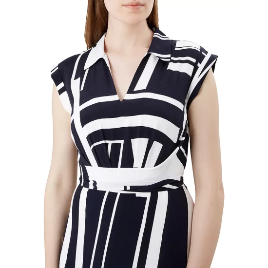 Promo π€© HOBBS LONDON Tahlia Tie-Waist π Dress Navy Ivory π - Image 3
