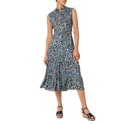 Brand new ✨ HOBBS LONDON Esme Tiered 👚 Shirt 👗 Dress Ocean Multi 😉