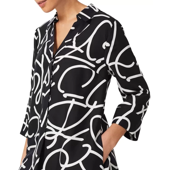 Promo βοΈ HOBBS LONDON Marina Printed Tunic π Dress Navy Ivory π - Image 3