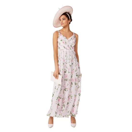 Cheapest β€οΈ HOBBS LONDON Catherine Silk Maxi π Dress Pale Pink π - Image 2