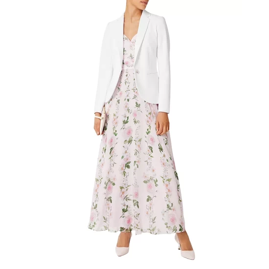 Cheapest β€οΈ HOBBS LONDON Catherine Silk Maxi π Dress Pale Pink π - Image 3