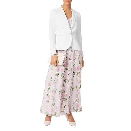 Cheapest β€οΈ HOBBS LONDON Catherine Silk Maxi π Dress Pale Pink π - Image 4