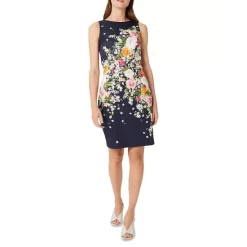 New 🤩 HOBBS LONDON Moira Printed 👗 Dress Navy Pink ⭐