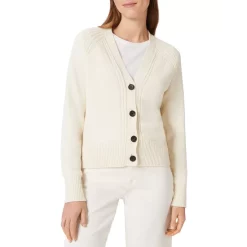 Best Pirce ✨ HOBBS LONDON Chloe Ribbed Edge Cardigan Ivory 🥰