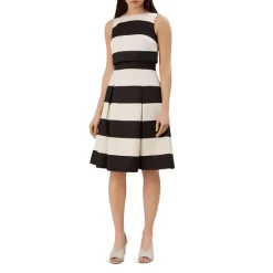 Buy π HOBBS LONDON Emma Popover Striped π Dress Black/ivory π€©