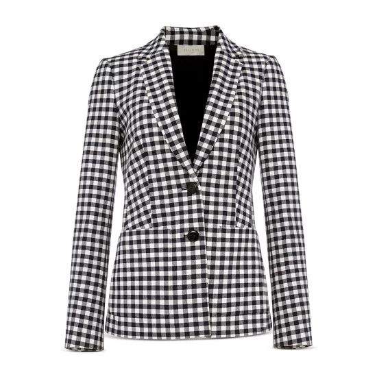 Wholesale π€© HOBBS LONDON Kelsie Gingham Blazer Navy White β - Image 5