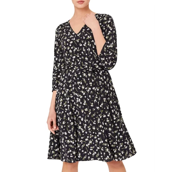 Best Pirce π€© HOBBS LONDON Elena Floral Print Belted π Dress Navy Ivory π§¨