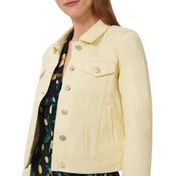 Buy 🤩 HOBBS LONDON Mariam Denim Jacket Pale Yellow 🔔